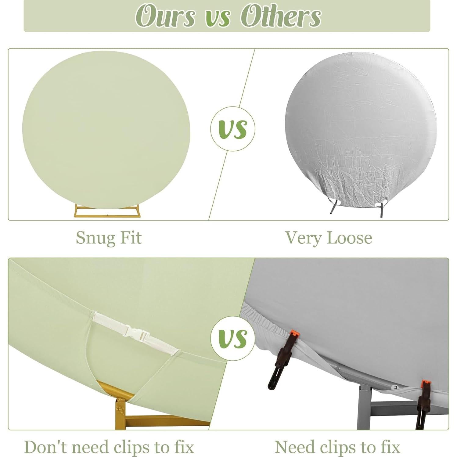 Cubierta de Arco de Boda JALANCY 1.83 m Spandex Verde Salvia