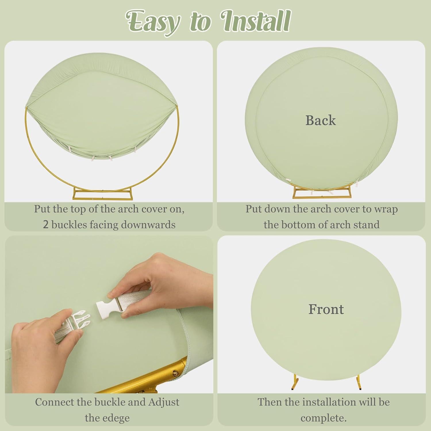 Cubierta de Arco de Boda JALANCY 1.83 m Spandex Verde Salvia