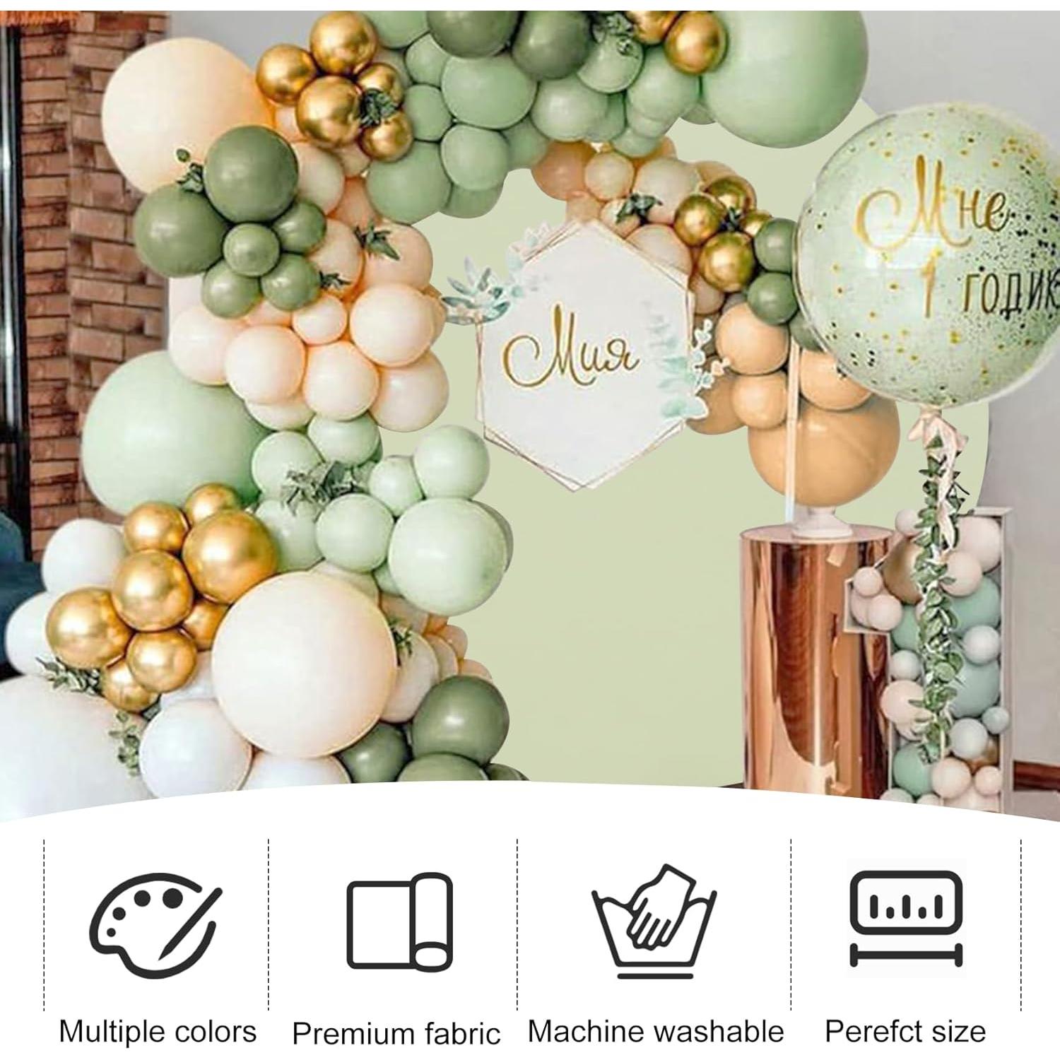 Cubierta de Arco de Boda JALANCY 1.83 m Spandex Verde Salvia