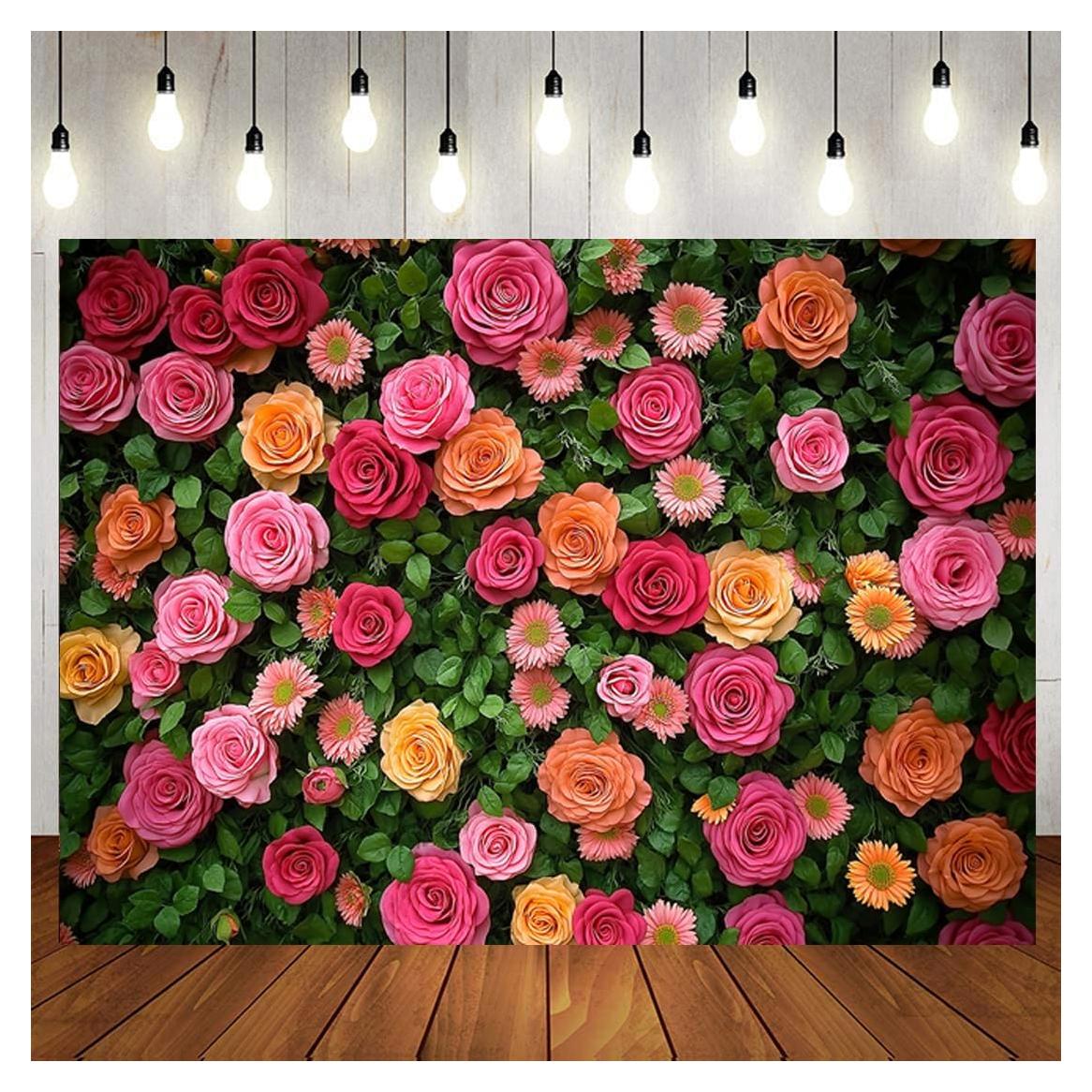 Fondo Floral para Fotografía 2.1m x 1.5m Vinilo Hnzwbxg