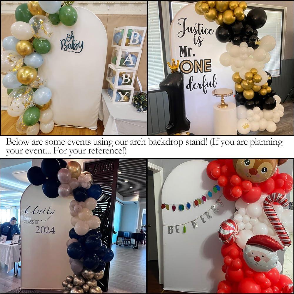 Soporte de Arco de Boda 6.6FT JoYous con Cubierta Blanca