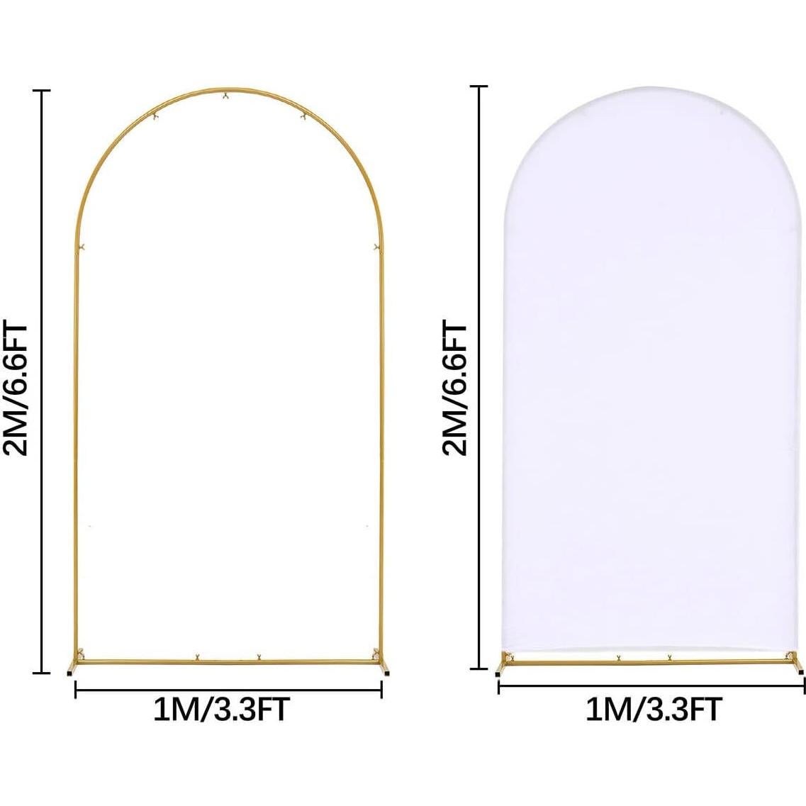 Soporte de Arco de Boda 6.6FT JoYous con Cubierta Blanca