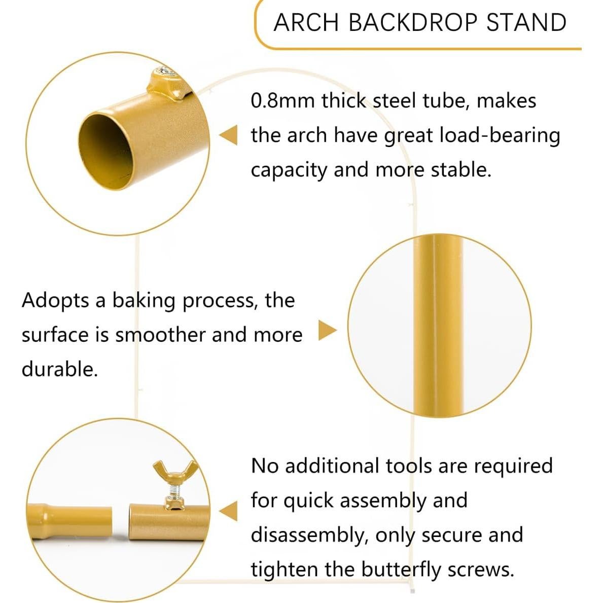 Soporte de Arco de Boda 6.6FT JoYous con Cubierta Blanca