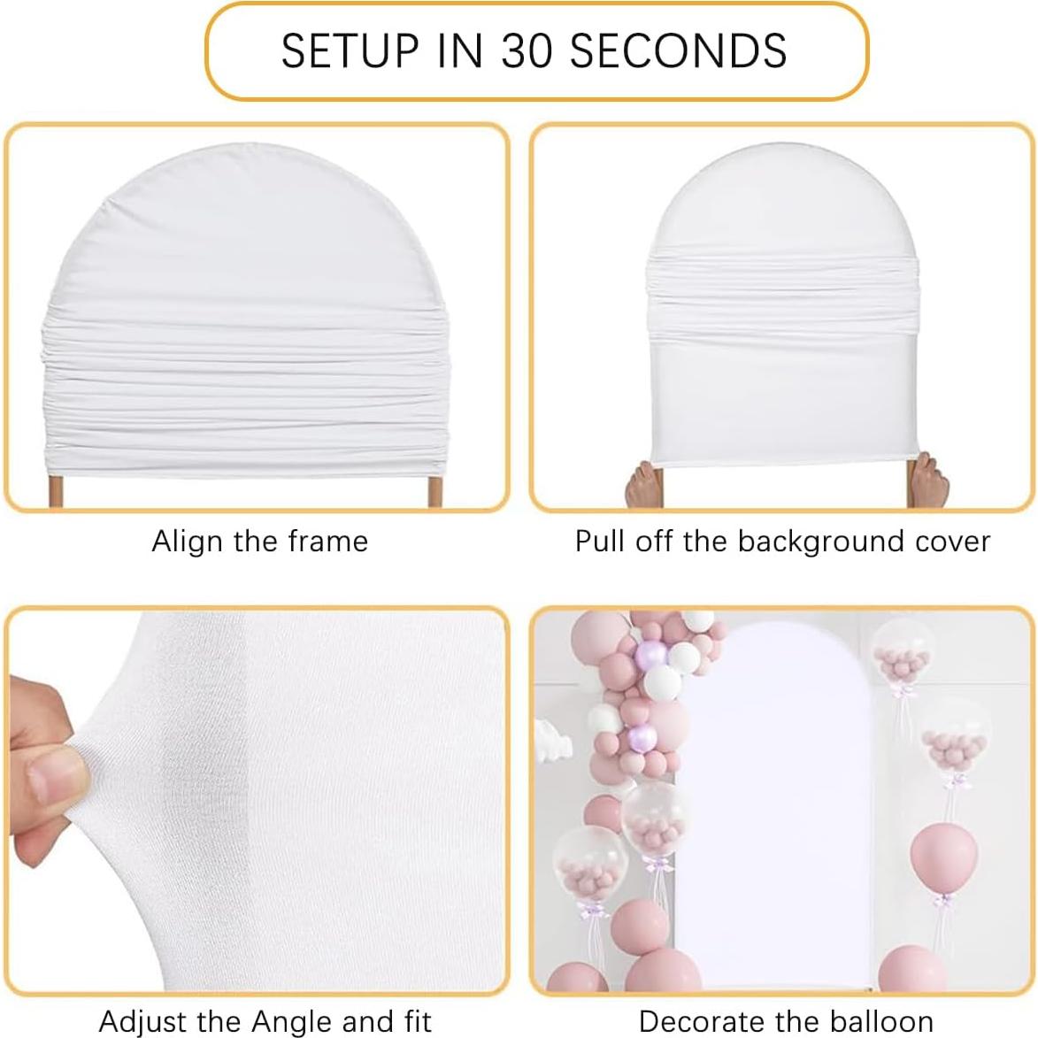 Soporte de Arco de Boda 6.6FT JoYous con Cubierta Blanca