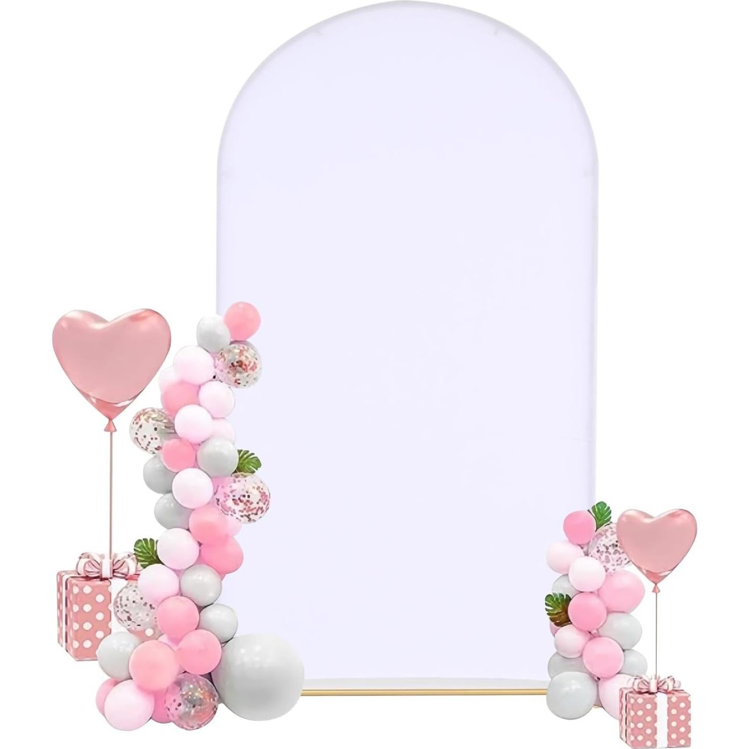 Soporte de Arco de Boda 6.6FT JoYous con Cubierta Blanca