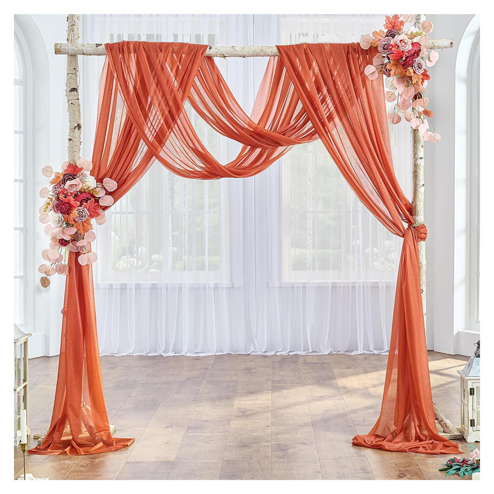 Cortinas para Arcos de Boda Terracota 5.79m x 0.71m 2 Paneles
