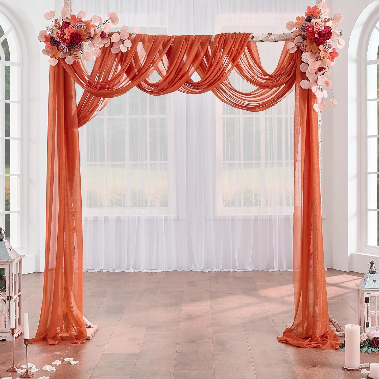 Cortinas para Arcos de Boda Terracota 5.79m x 0.71m 2 Paneles
