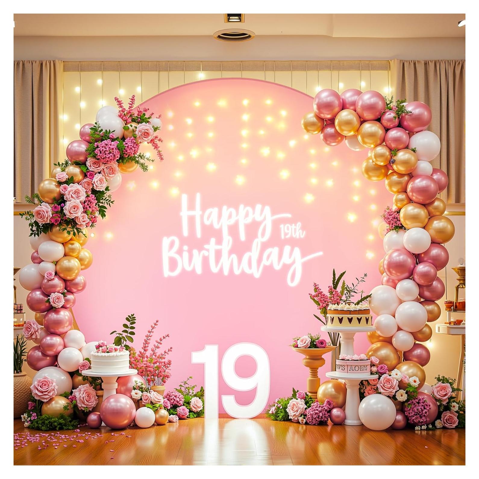 Cubierta de fondo redonda rosa 2.2 m con luces LED para eventos