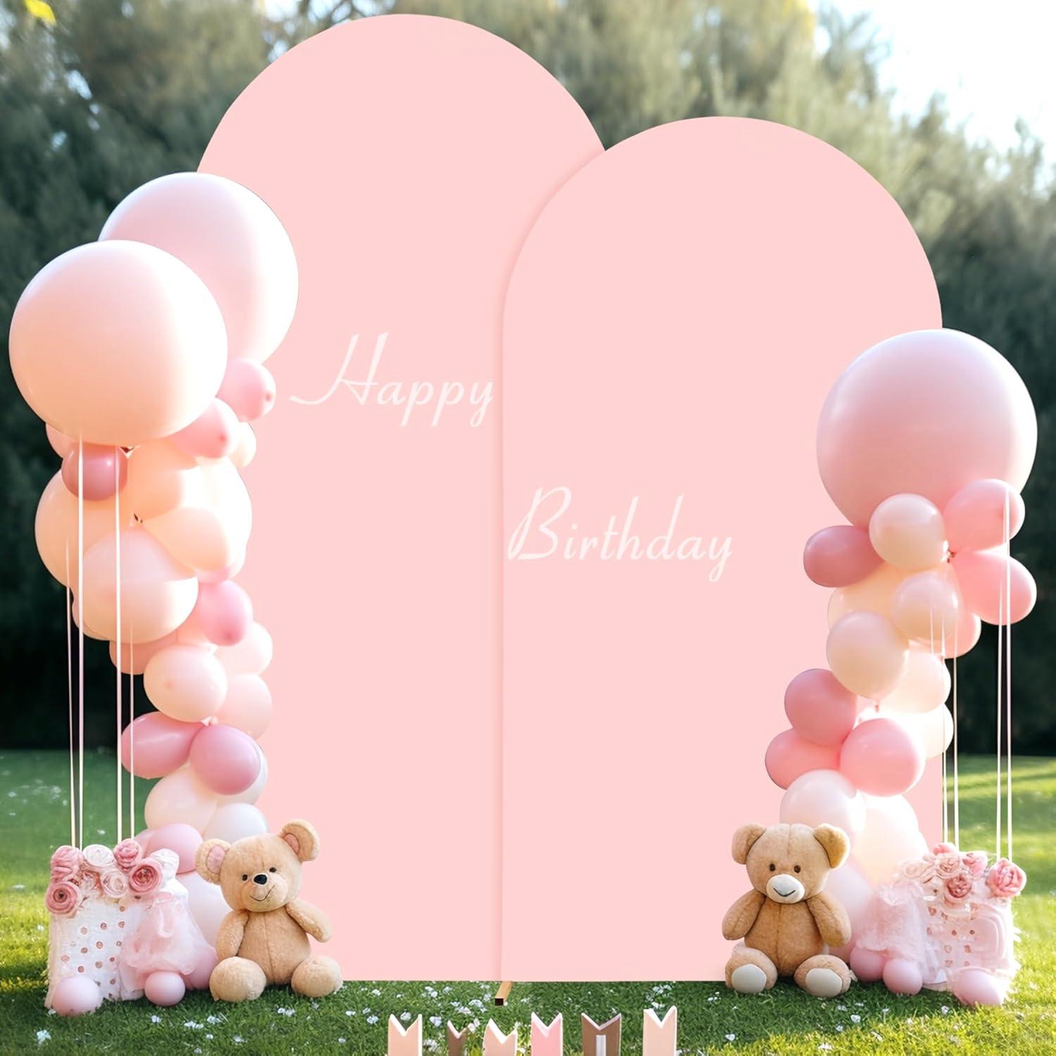 Cubierta de Fondo de Arco Rosa Polvoriento Spandex 2x1m