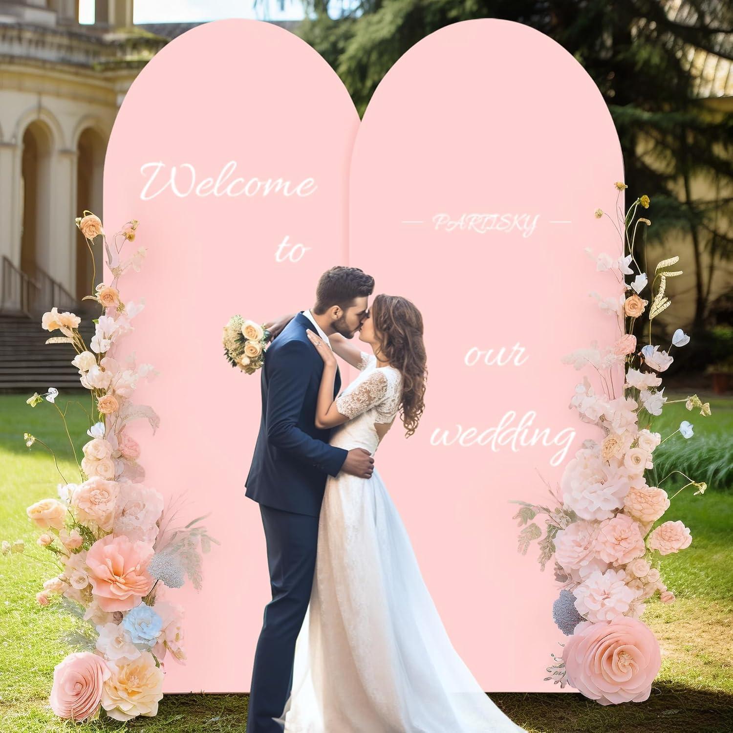 Cubierta de Fondo de Arco Rosa Polvoriento Spandex 2x1m