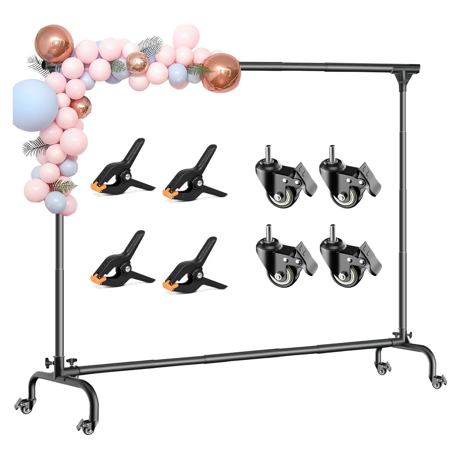 Soporte de fondo ajustable MsMk 3.05x2.13m con ruedas