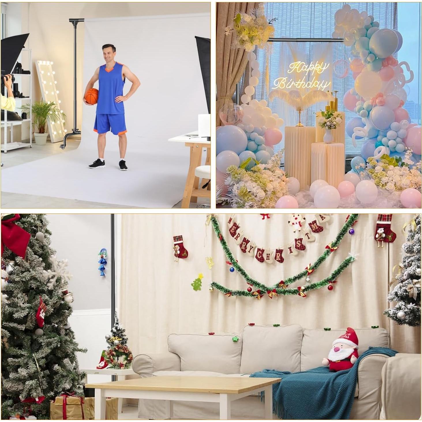 Soporte de fondo ajustable MsMk 3.05x2.13m con ruedas