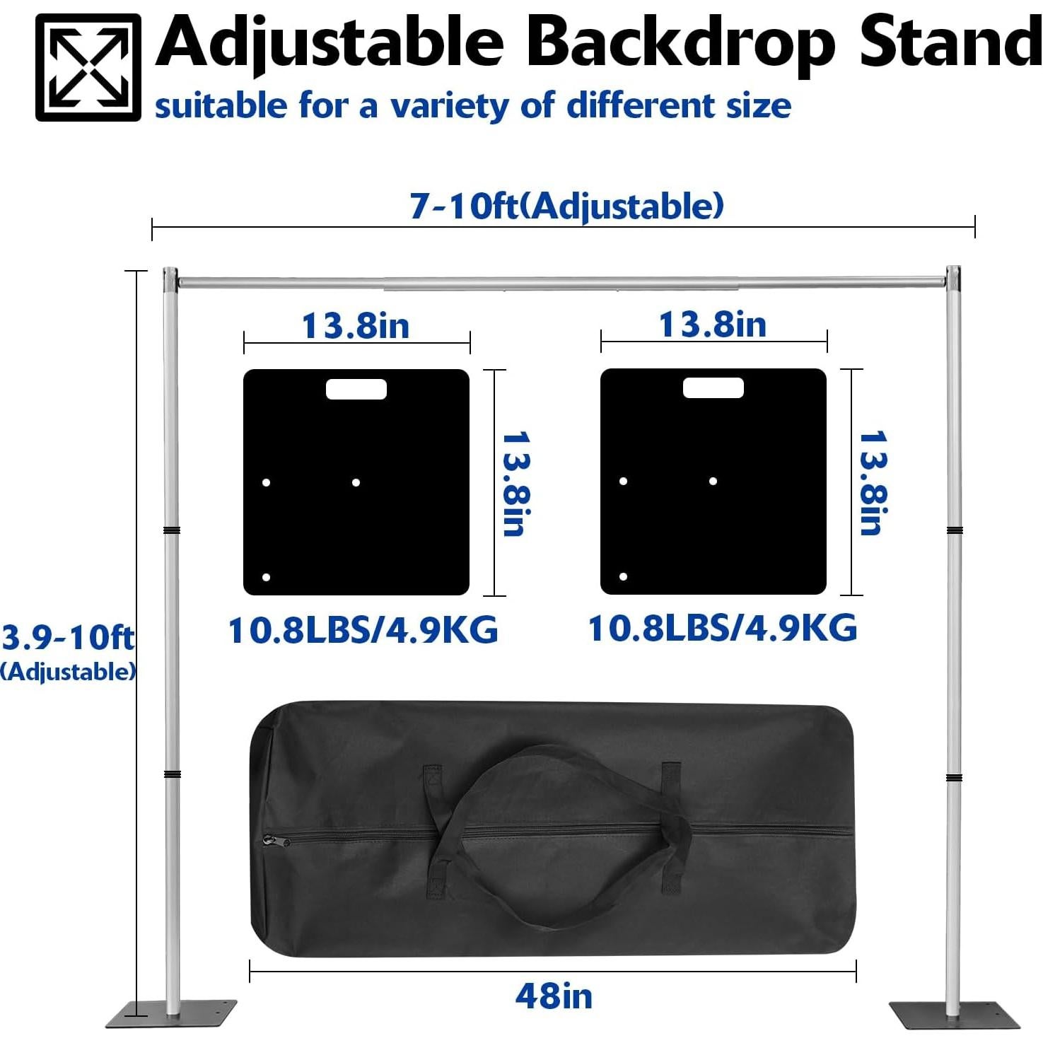 Soporte de Fondo Ajustable Hecis 3x3m para Fiestas y Bodas