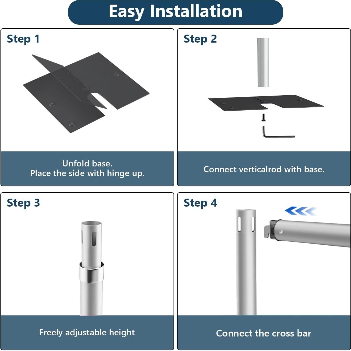 Kit de Soporte de Fondo de Tubo y Cortina SLOW DOLPHIN 3.76 cm
