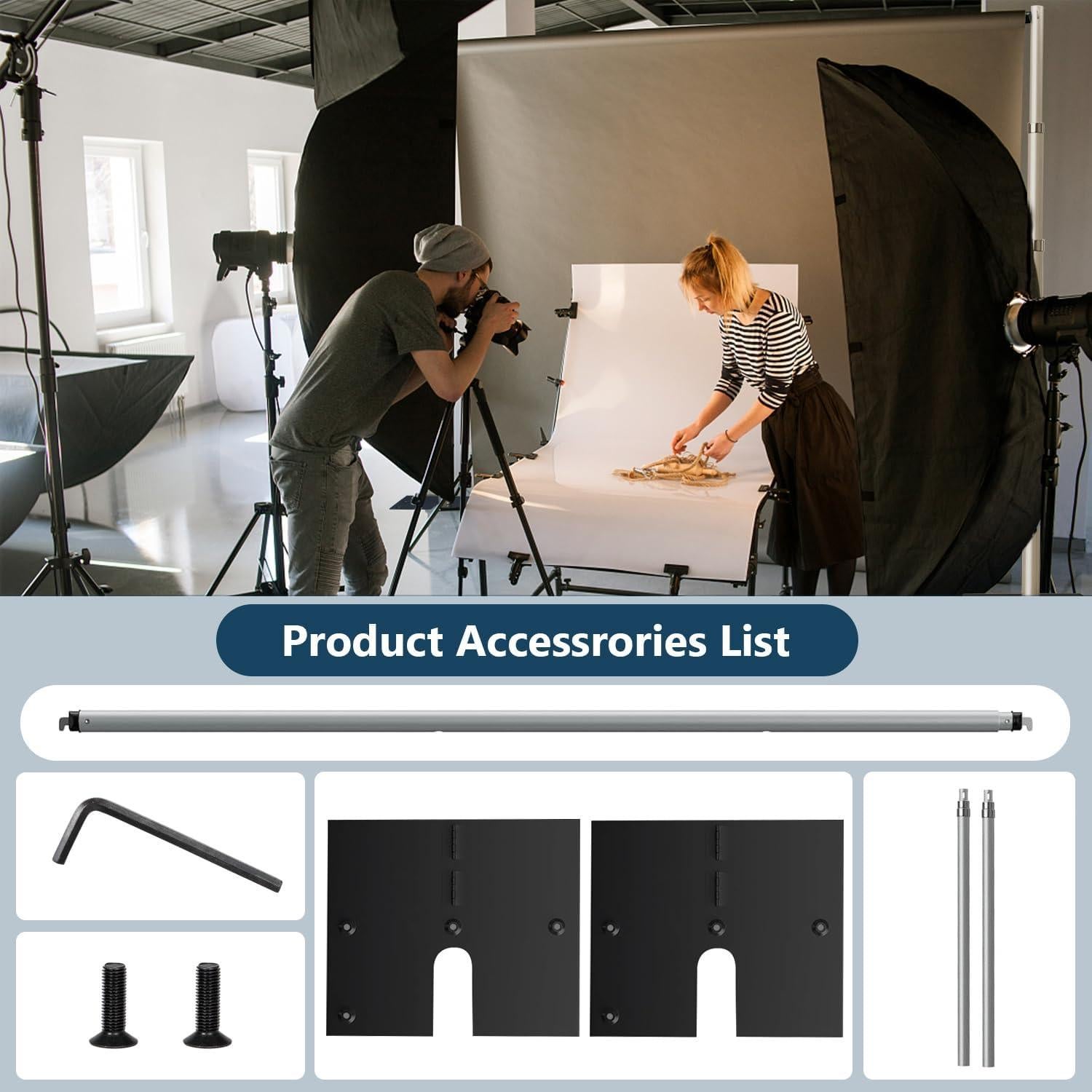 Kit de Soporte de Fondo de Tubo y Cortina SLOW DOLPHIN 3.76 cm