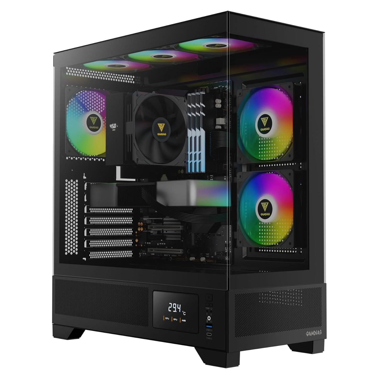 Caja Gaming GAMDIAS Atlas M1 ATX Vidrio Templado RGB