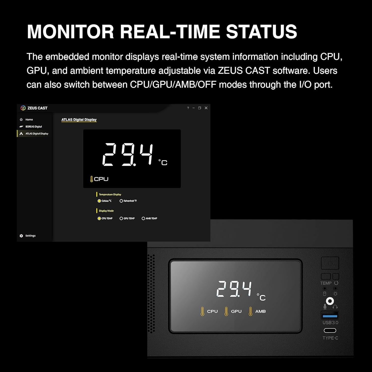 Caja Gaming GAMDIAS Atlas M1 ATX Vidrio Templado RGB