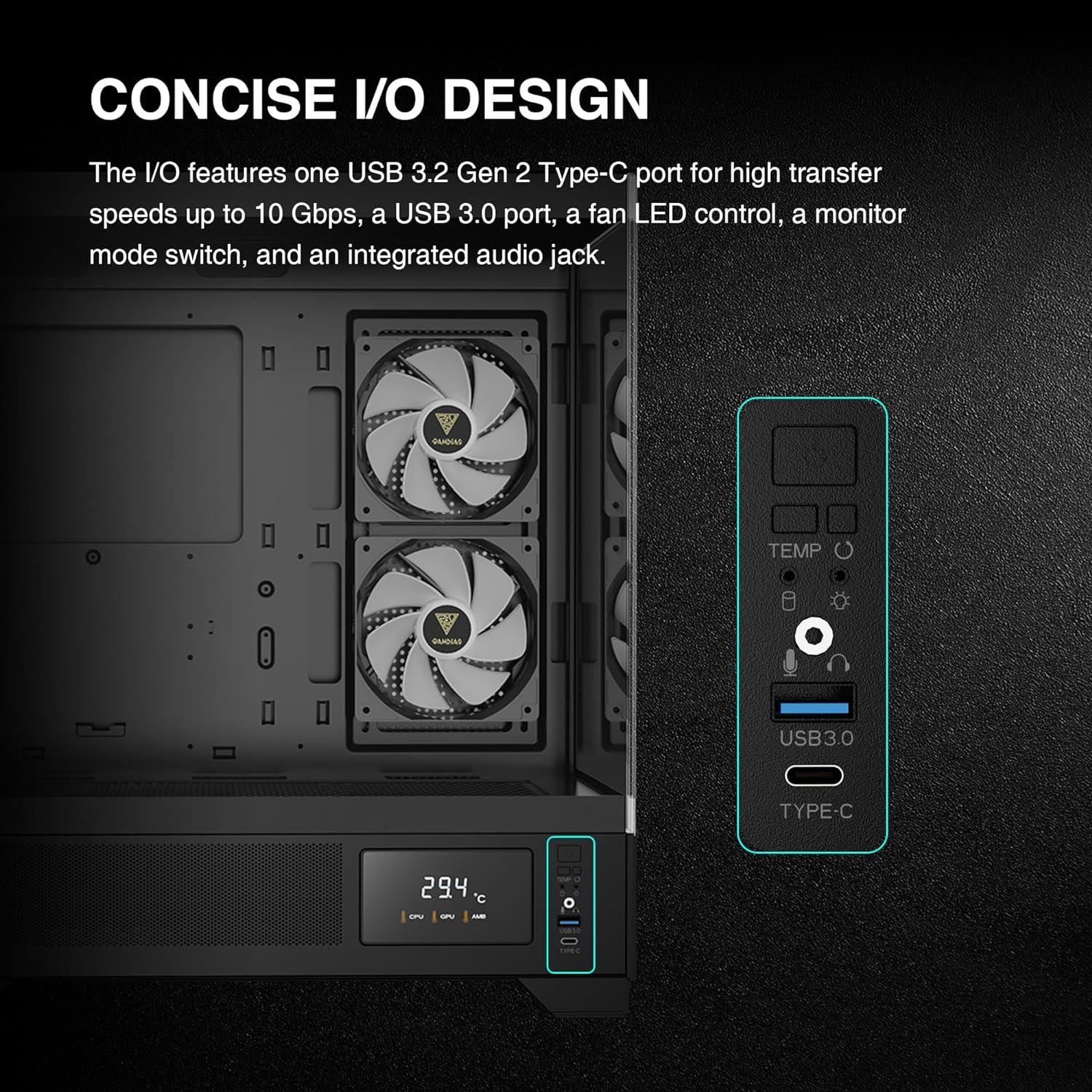 Caja Gaming GAMDIAS Atlas M1 ATX Vidrio Templado RGB