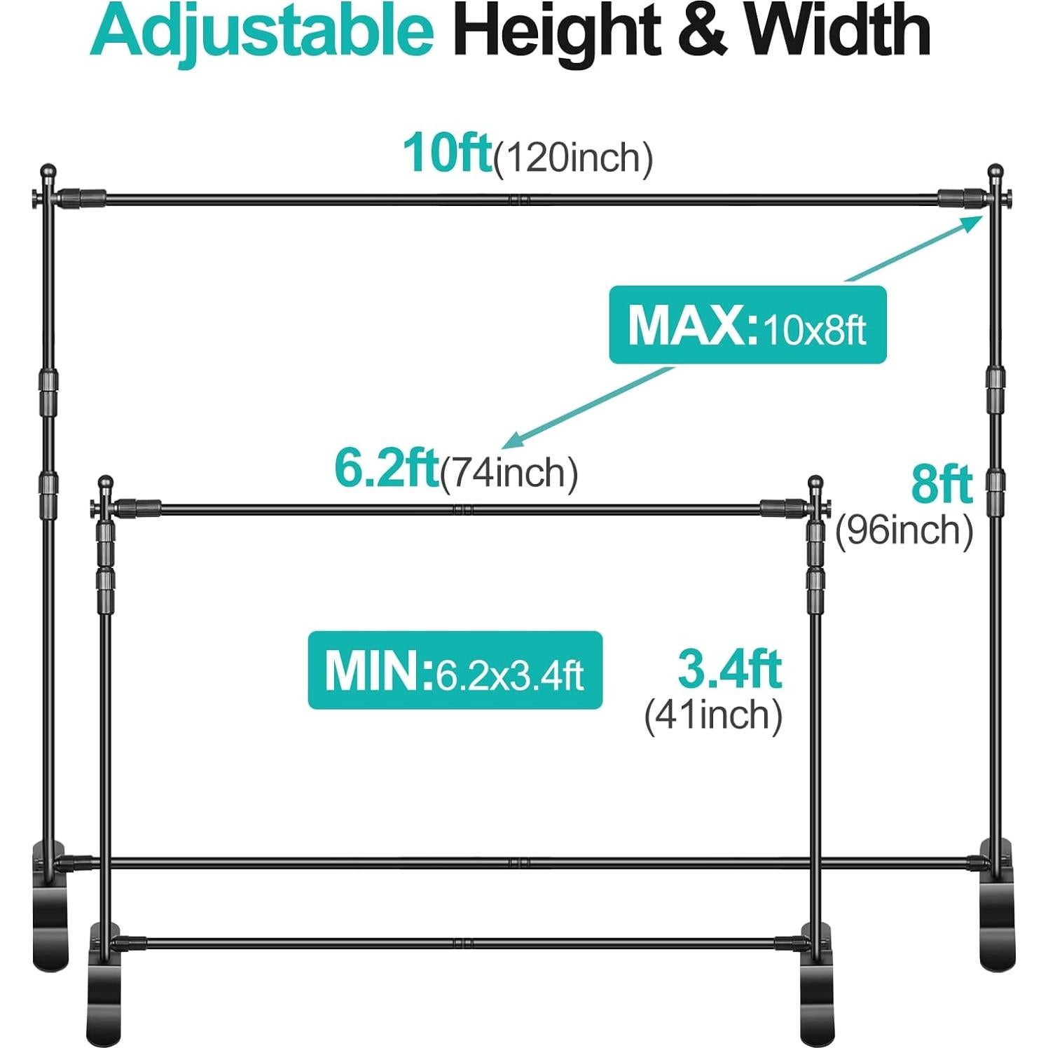 Soporte de Banner Ajustable EMART 10x8ft con Tubos Telescópicos