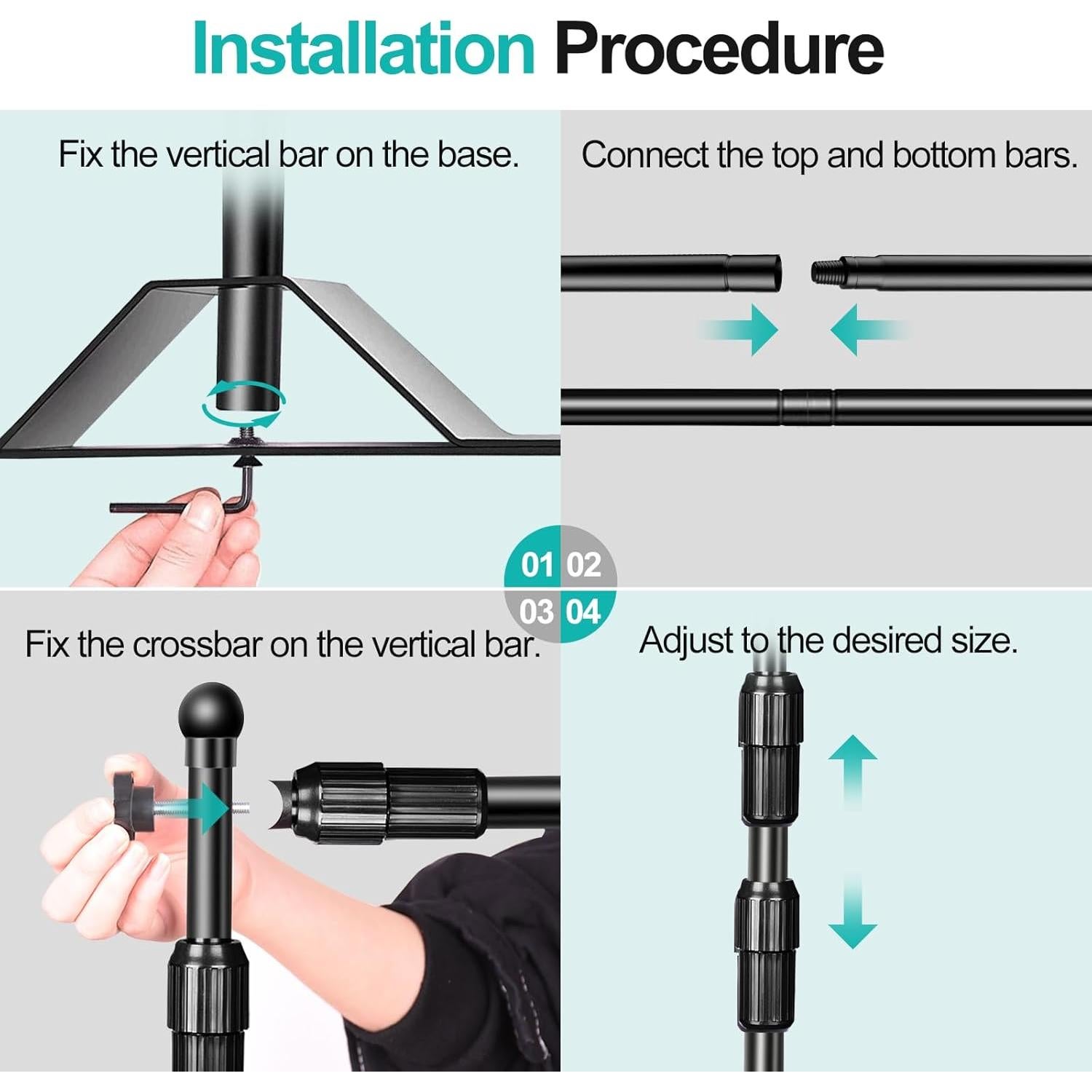 Soporte de Banner Ajustable EMART 10x8ft con Tubos Telescópicos