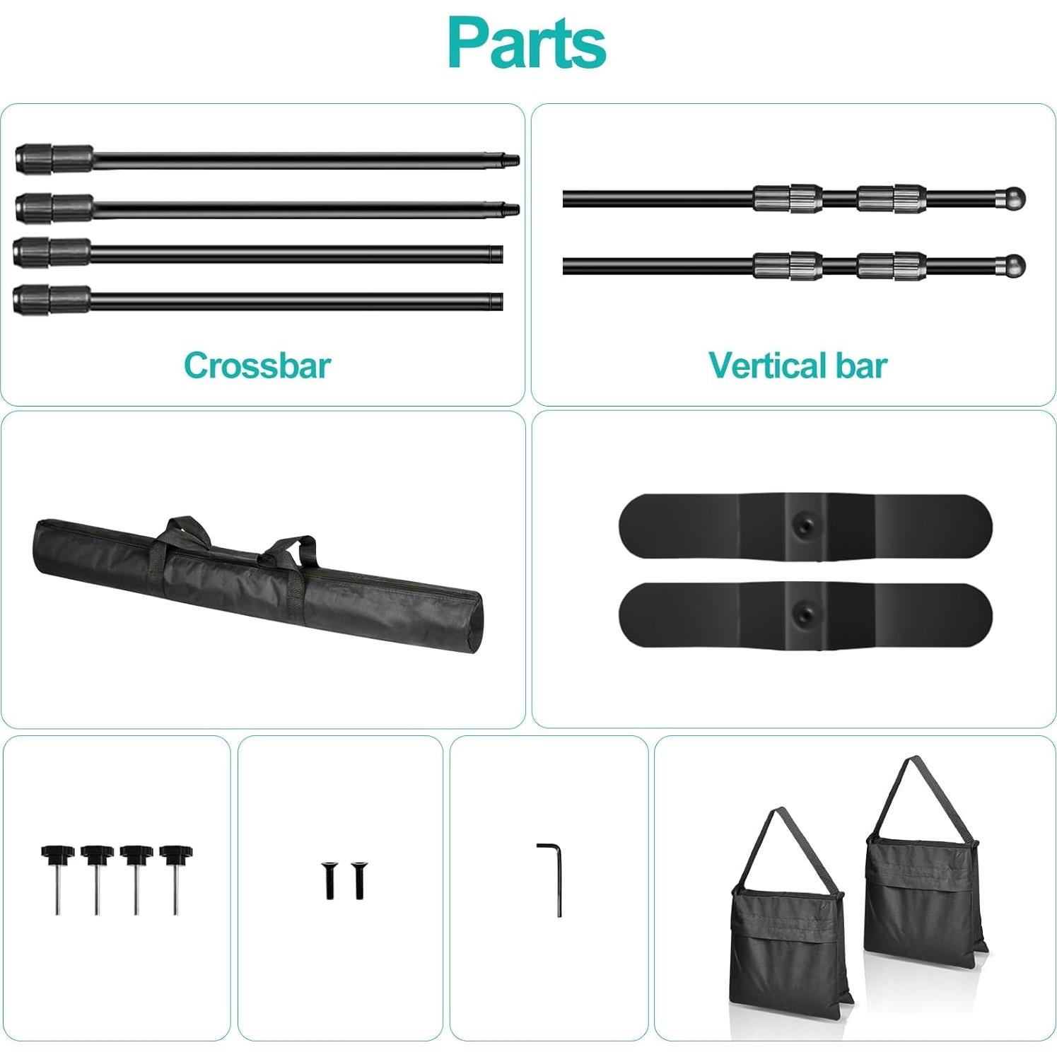 Soporte de Banner Ajustable EMART 10x8ft con Tubos Telescópicos