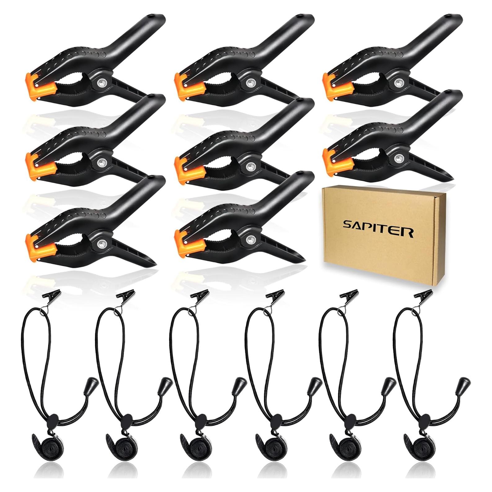 Juego de Pinzas de Resorte SAPITER - 14 Clips para Fondo Fotográfico