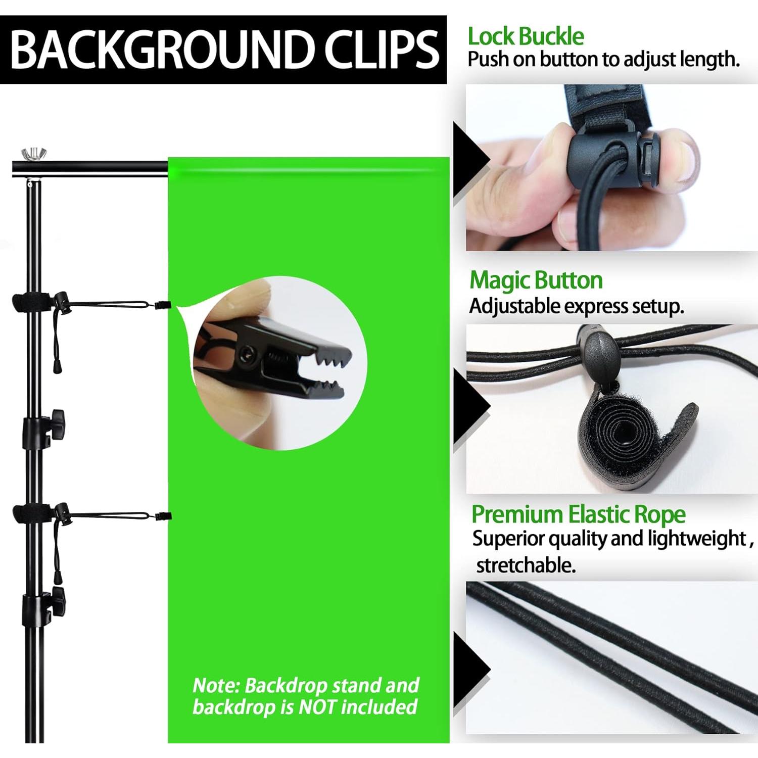 Juego de Pinzas de Resorte SAPITER - 14 Clips para Fondo Fotográfico