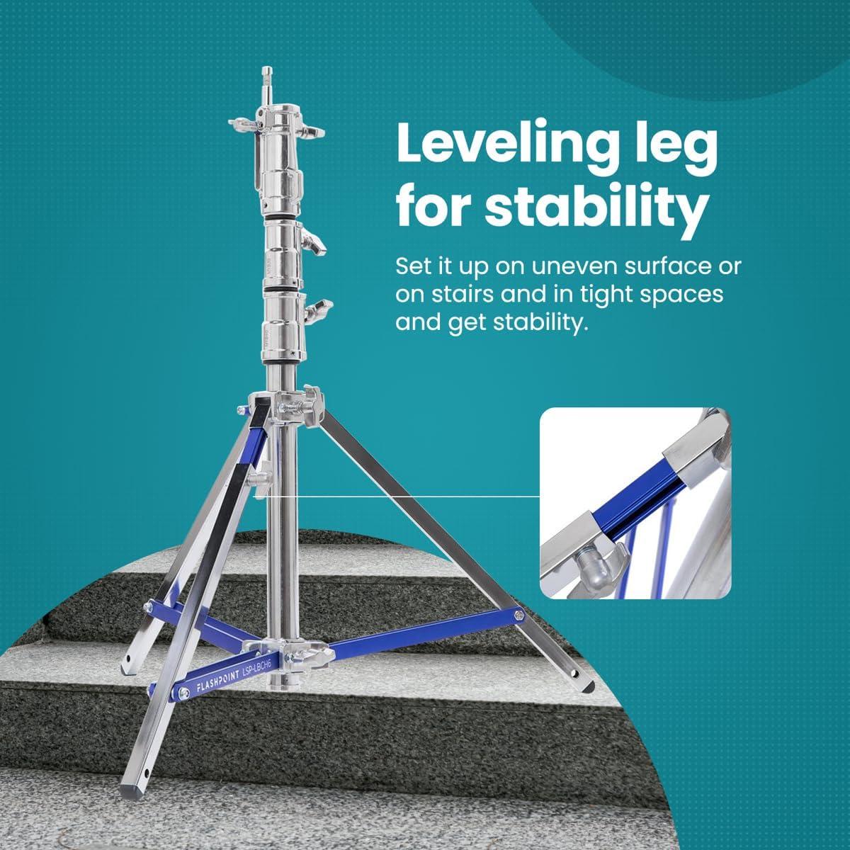 Soporte de Acero Lowboy Pro Flashpoint 1.70m con Pierna Niveladora