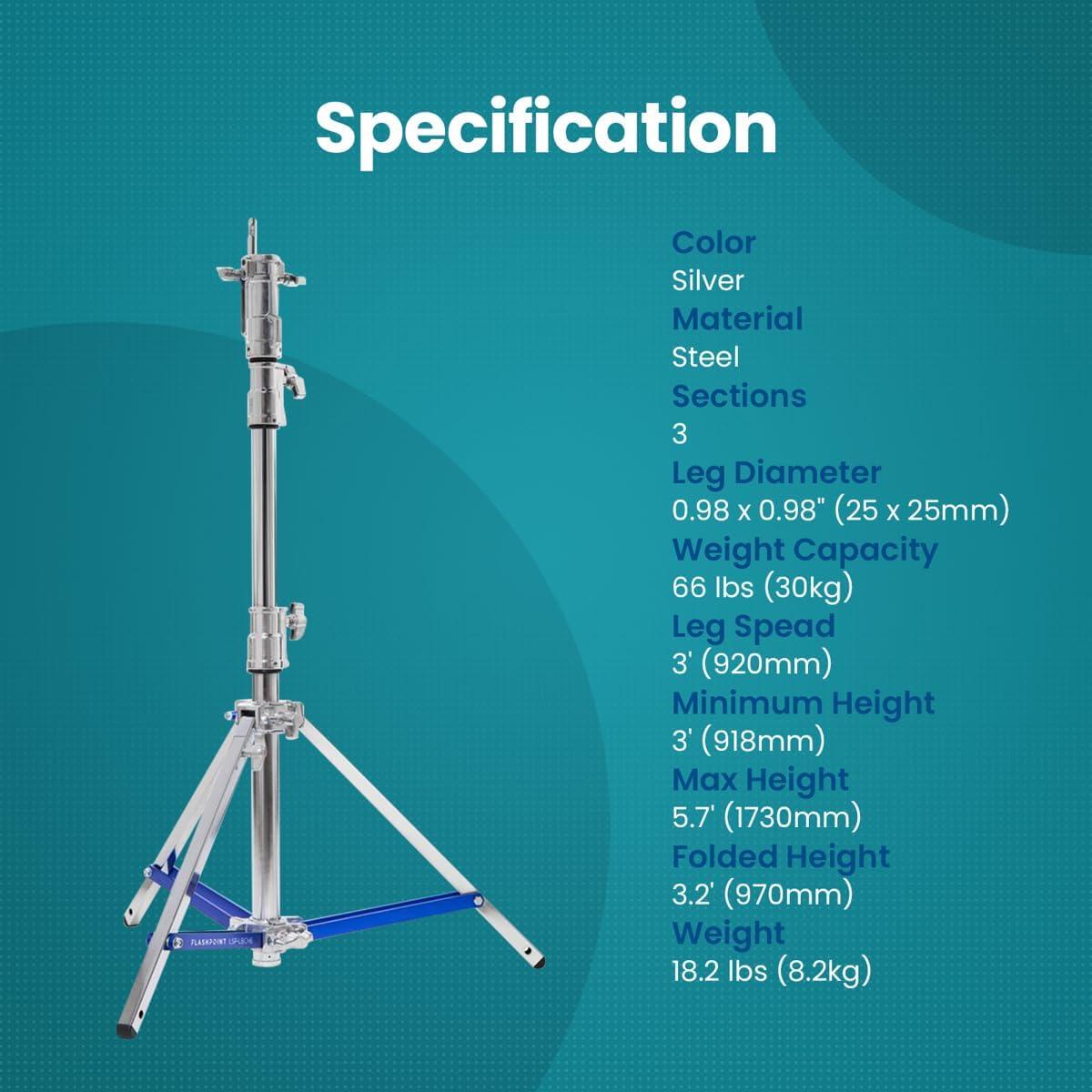 Soporte de Acero Lowboy Pro Flashpoint 1.70m con Pierna Niveladora