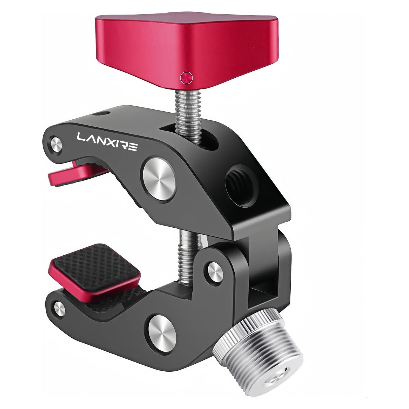 Super Clamp Mic Mount with 1/4" to 5/8" Screw - Compatible with Microphones or Photography Accessories - Max Load 4.4lb/2kg