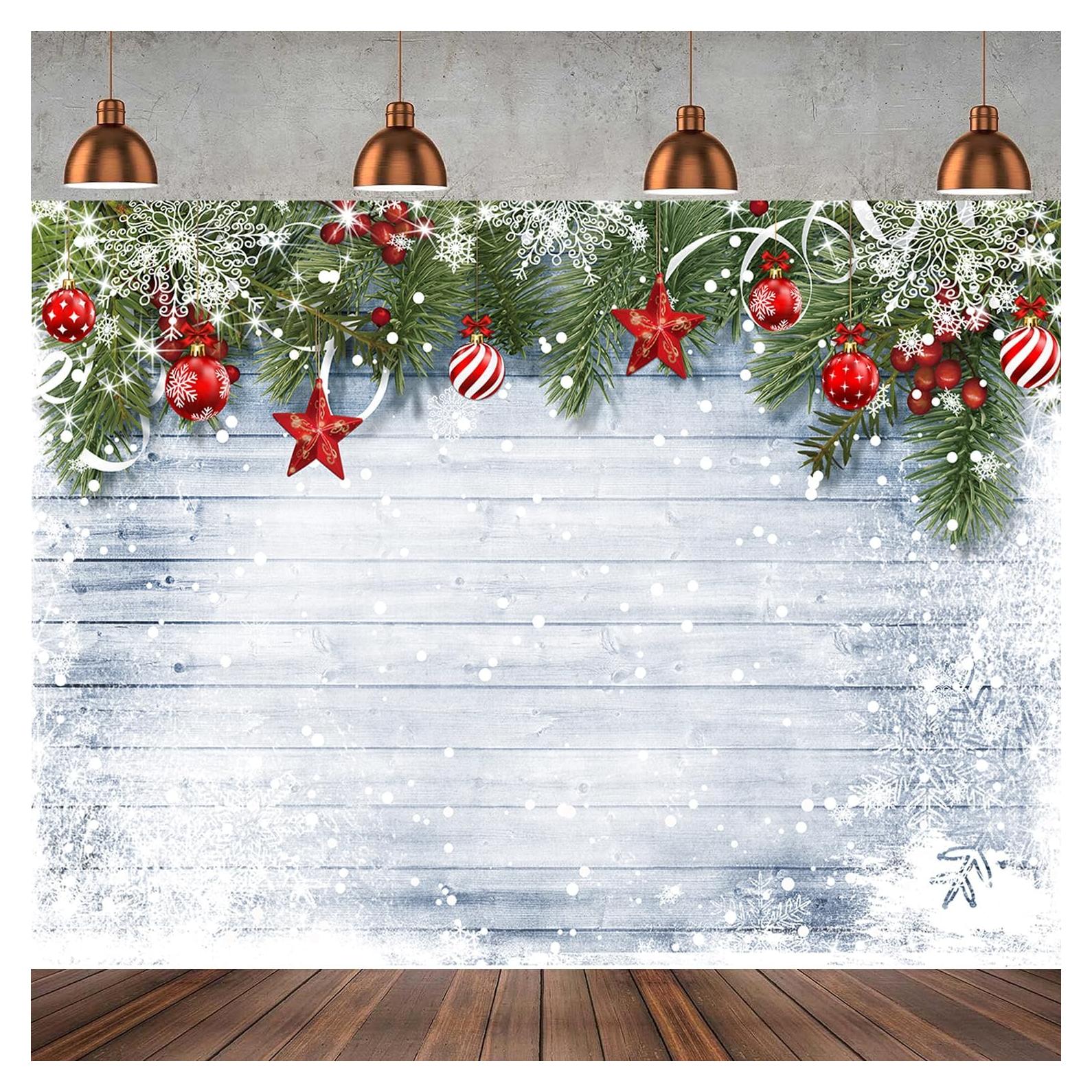 Fondo de Fotografía Navidad 2.4x1.8m Vinilo Hnzwbxg