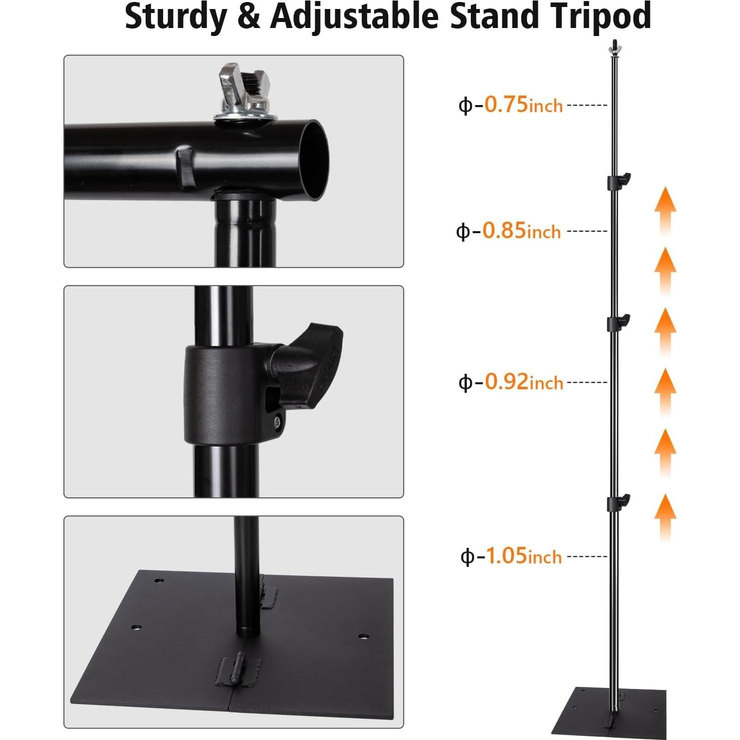 Kit de Estudio Fotográfico HYJ-1028 con Fondo Muselina 3.66x3.05m