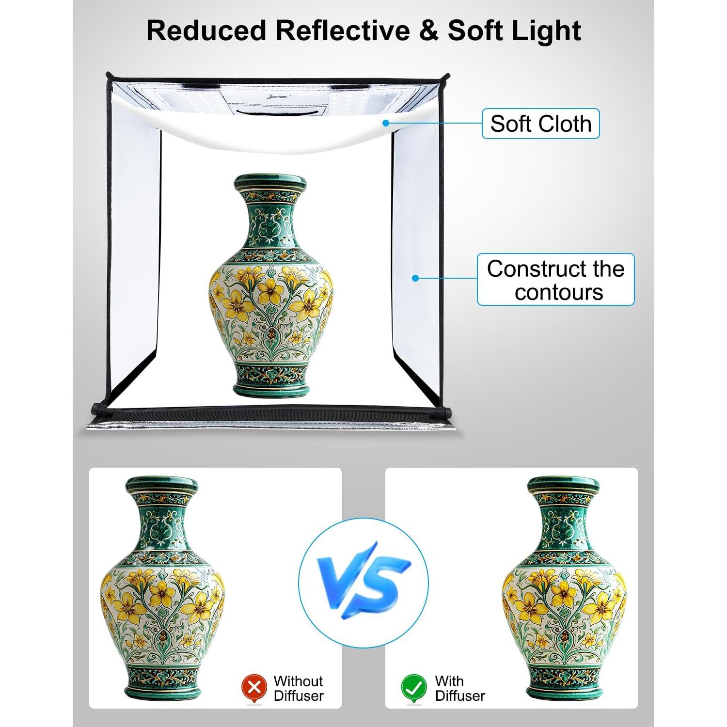 Caja de Luz Fotográfica PULUZ 60x60cm con 6 Fondos y LED