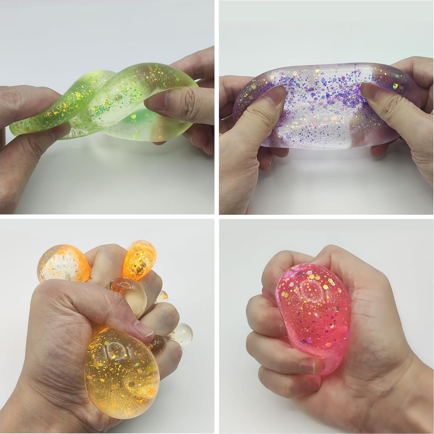 6 Bolas Antiestrés Brillantes Hofimeta 6.1 cm Alivio Estrés