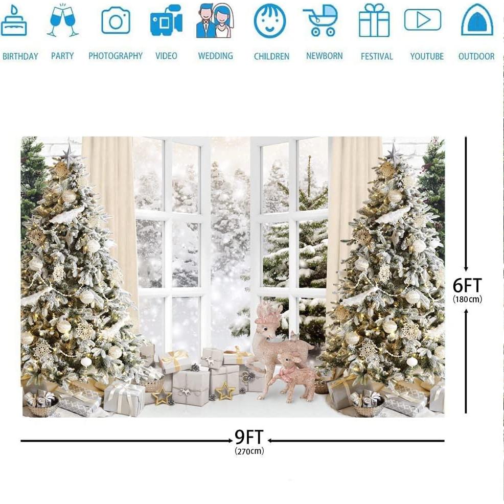 Fondo de Fotografía Navidad 2.7x1.8m Ticuenicoa Vinilo