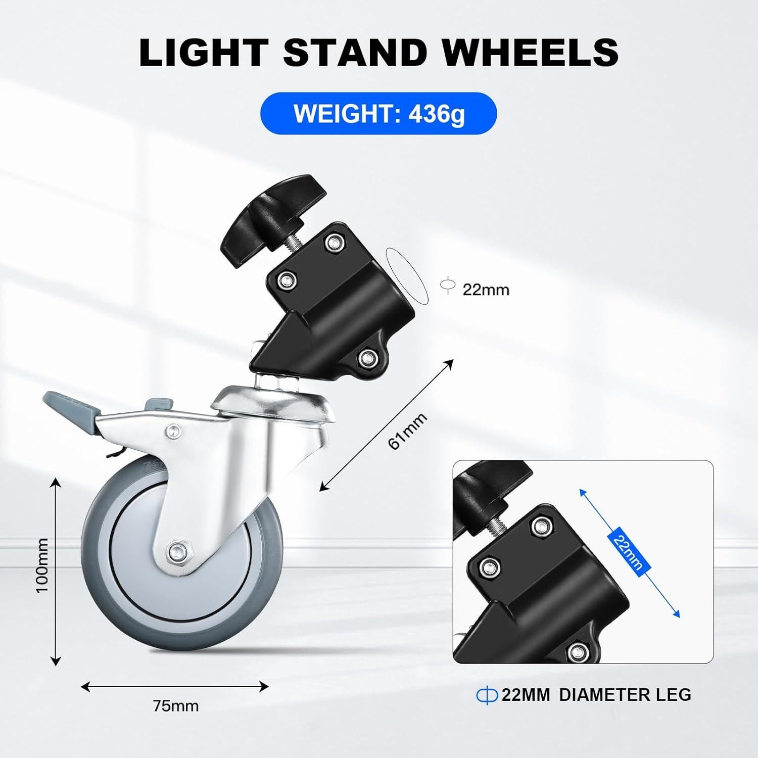 Ruedas Giratorias Profesionales Soonpho 3 Paquetes 22mm