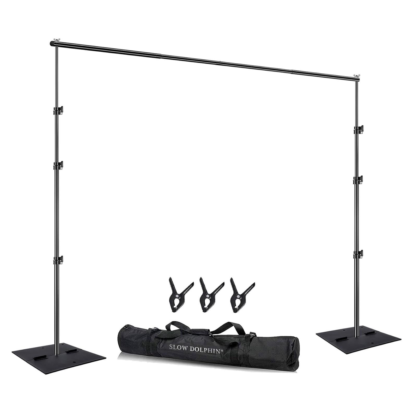 Soporte de Fondo Ajustable SLOW DOLPHIN 3x2.6m con Base de Acero