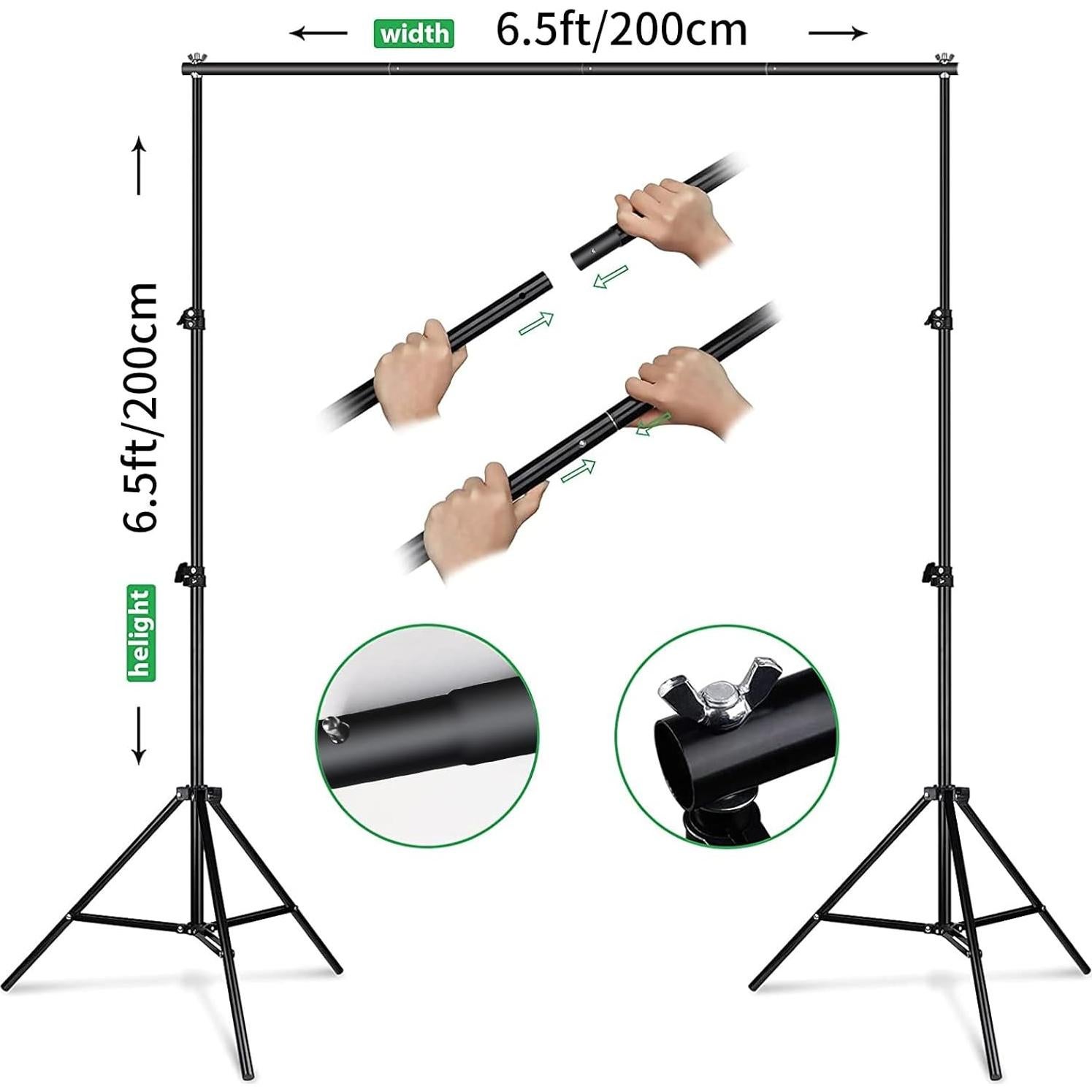 Soporte de Fondo Ajustable FOTOCREAT 2x2m con Accesorios