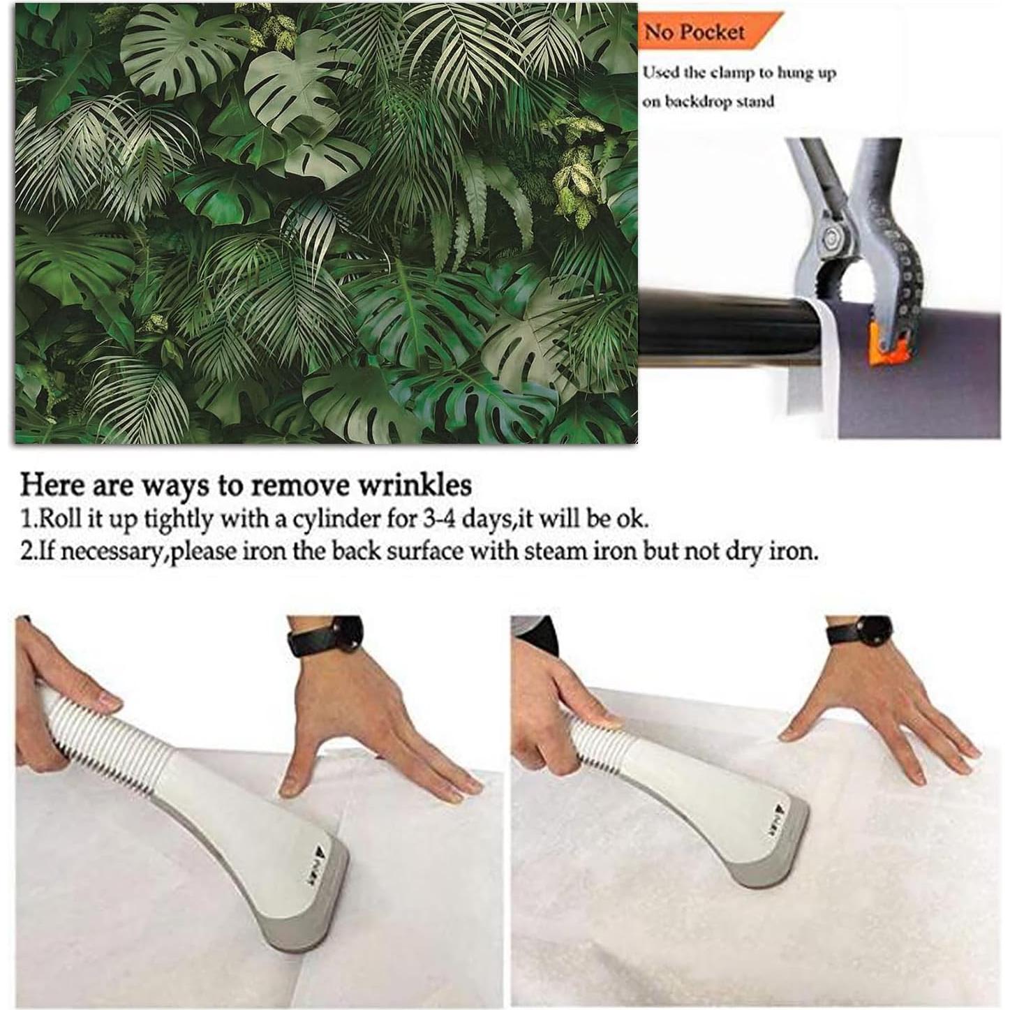 Fondo de Fotografía Verde Tropical 240x180 cm Qian