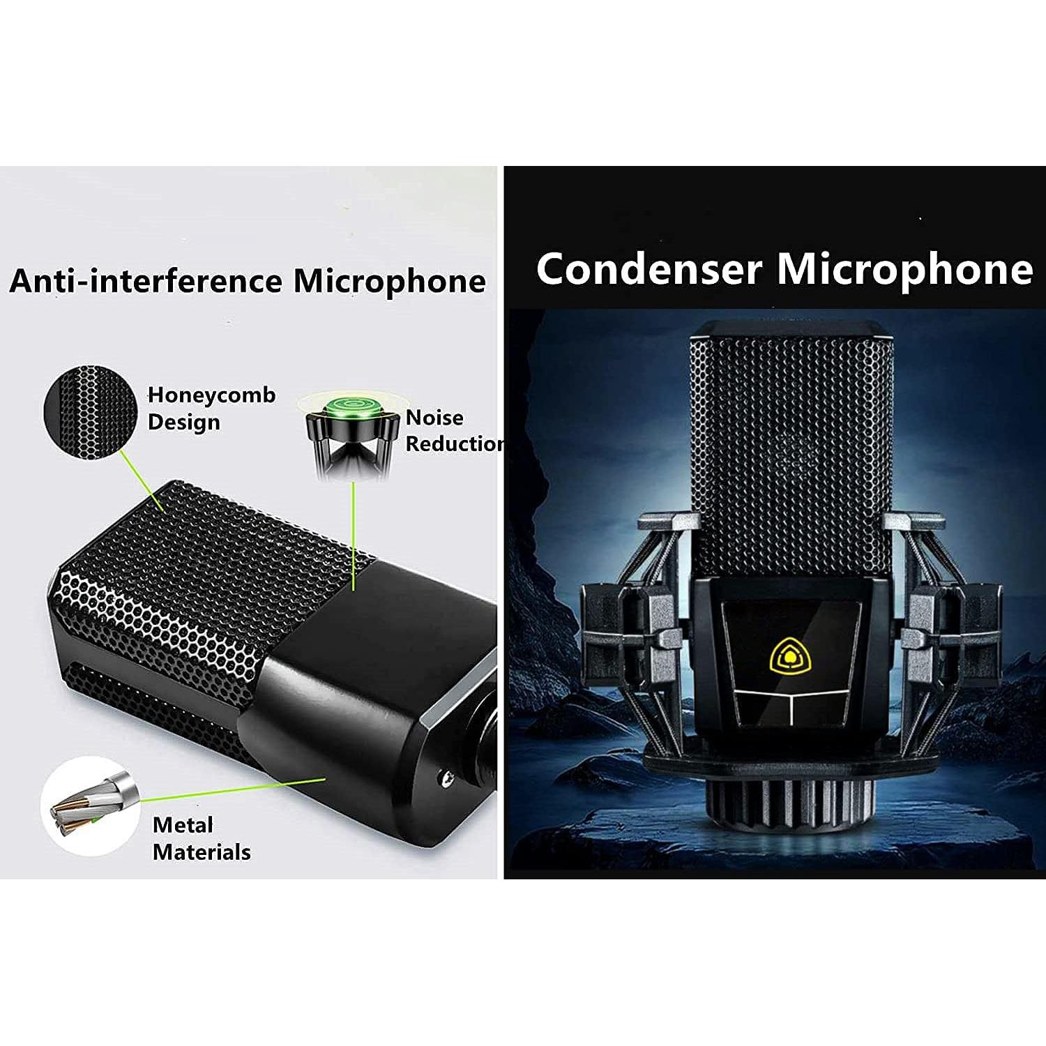 Paquete de Equipos de Podcast K300 con Micrófono y Efectos