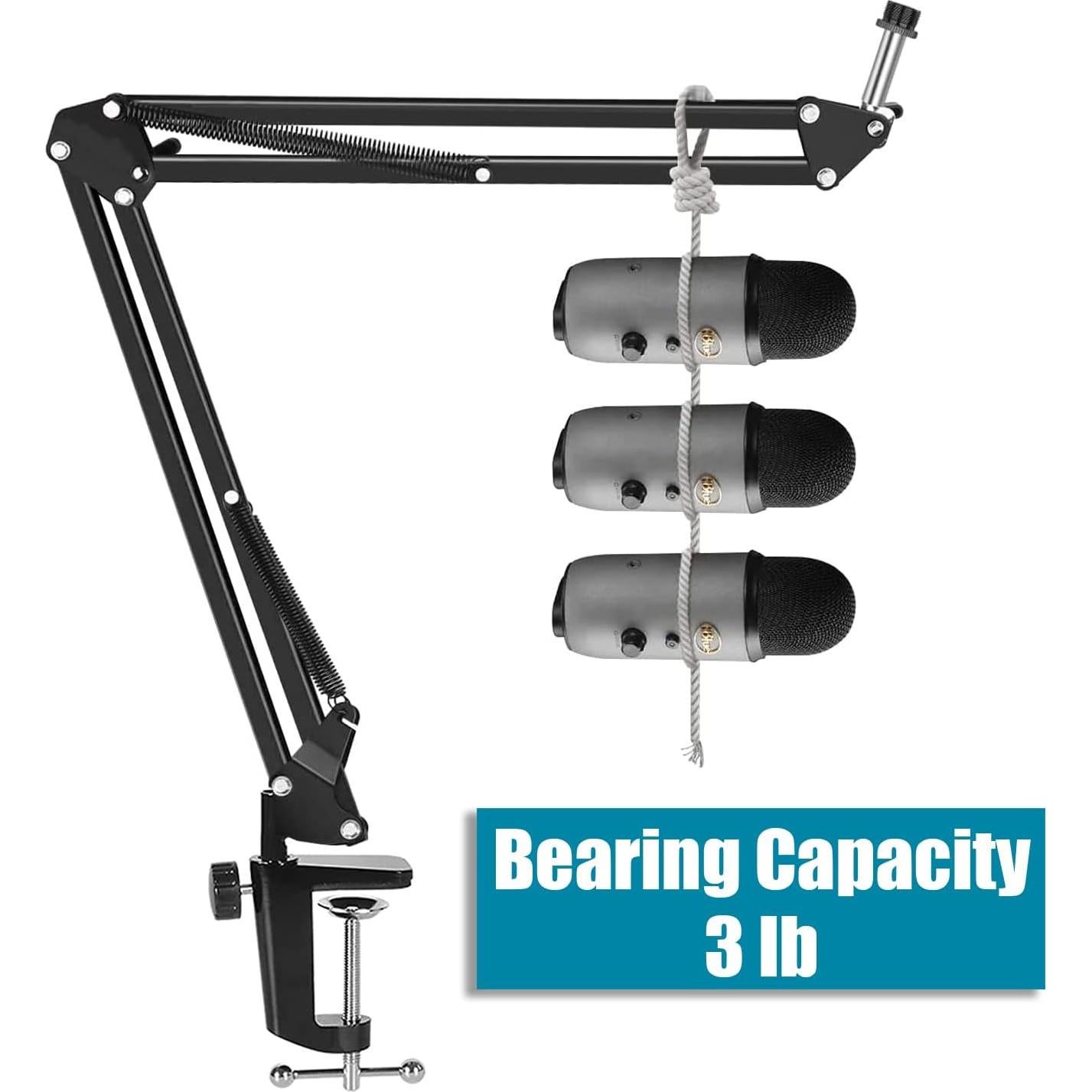 Soporte de Micrófono GLEAM ARM-35 Ajustable para Blue Yeti y más