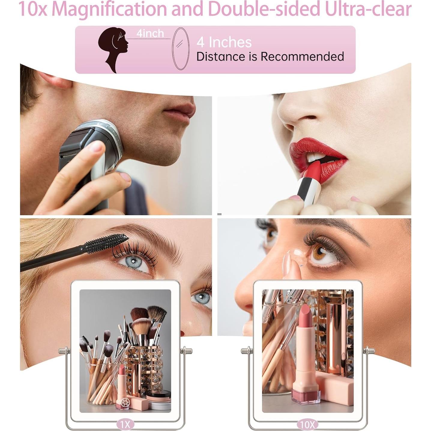 Espejo de Maquillaje FASCINATE 22.1 cm Doble Cara 1X 10X