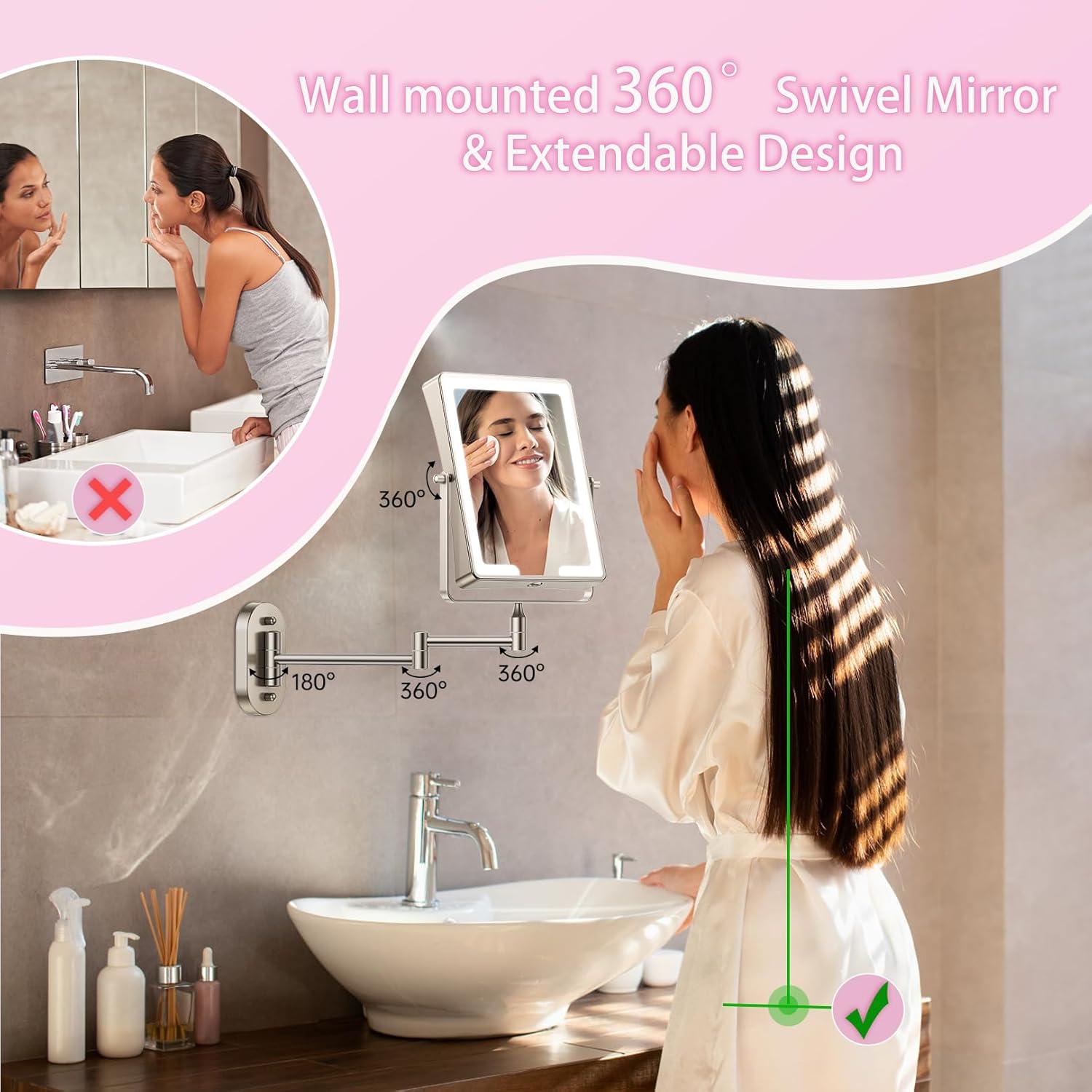 Espejo de Maquillaje FASCINATE 22.1 cm Doble Cara 1X 10X