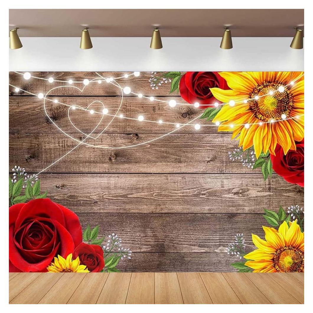 Fondo de Fotografía Girasol y Rosa 2.74x1.83m FUNNYART