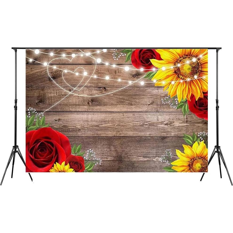 Fondo de Fotografía Girasol y Rosa 2.74x1.83m FUNNYART