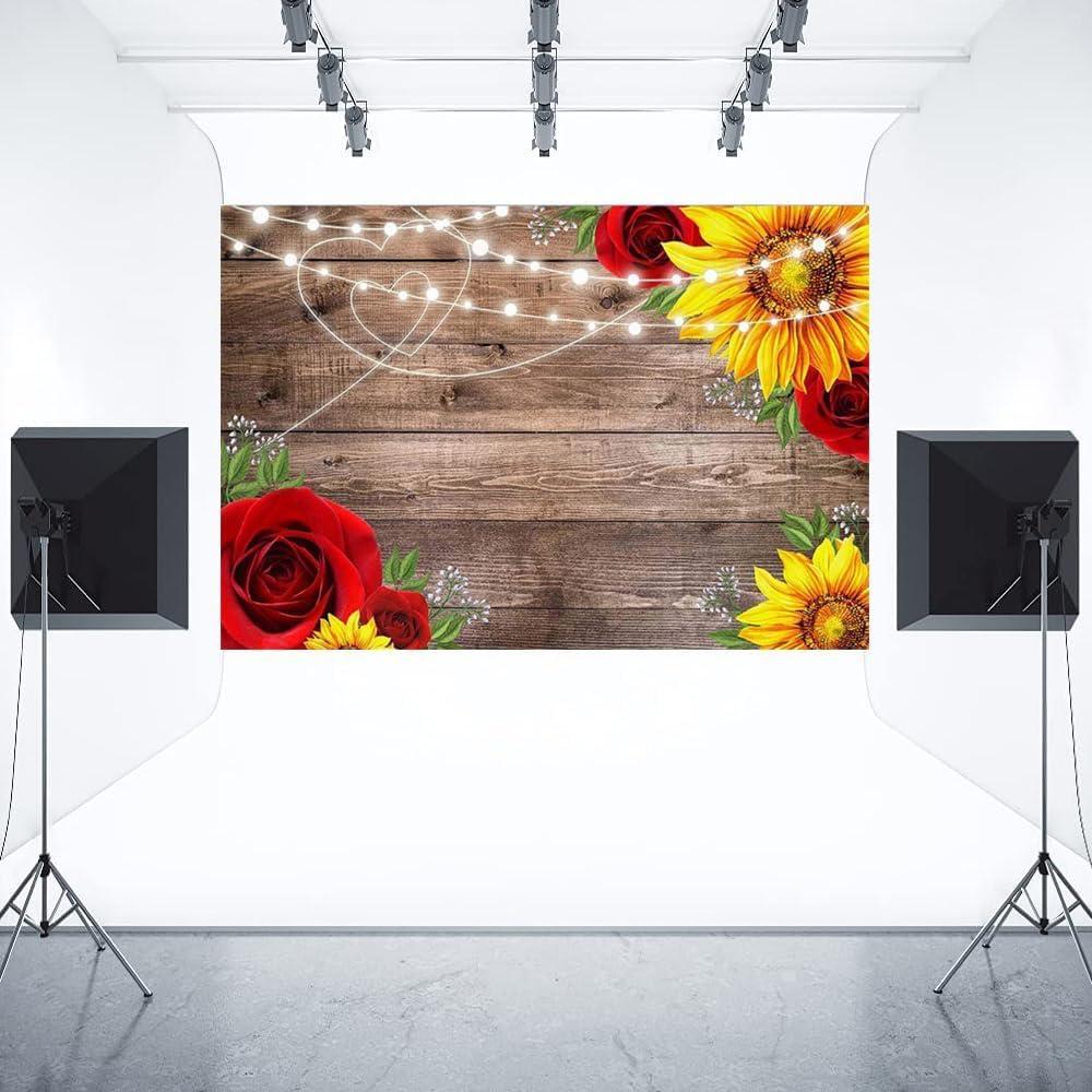 Fondo de Fotografía Girasol y Rosa 2.74x1.83m FUNNYART