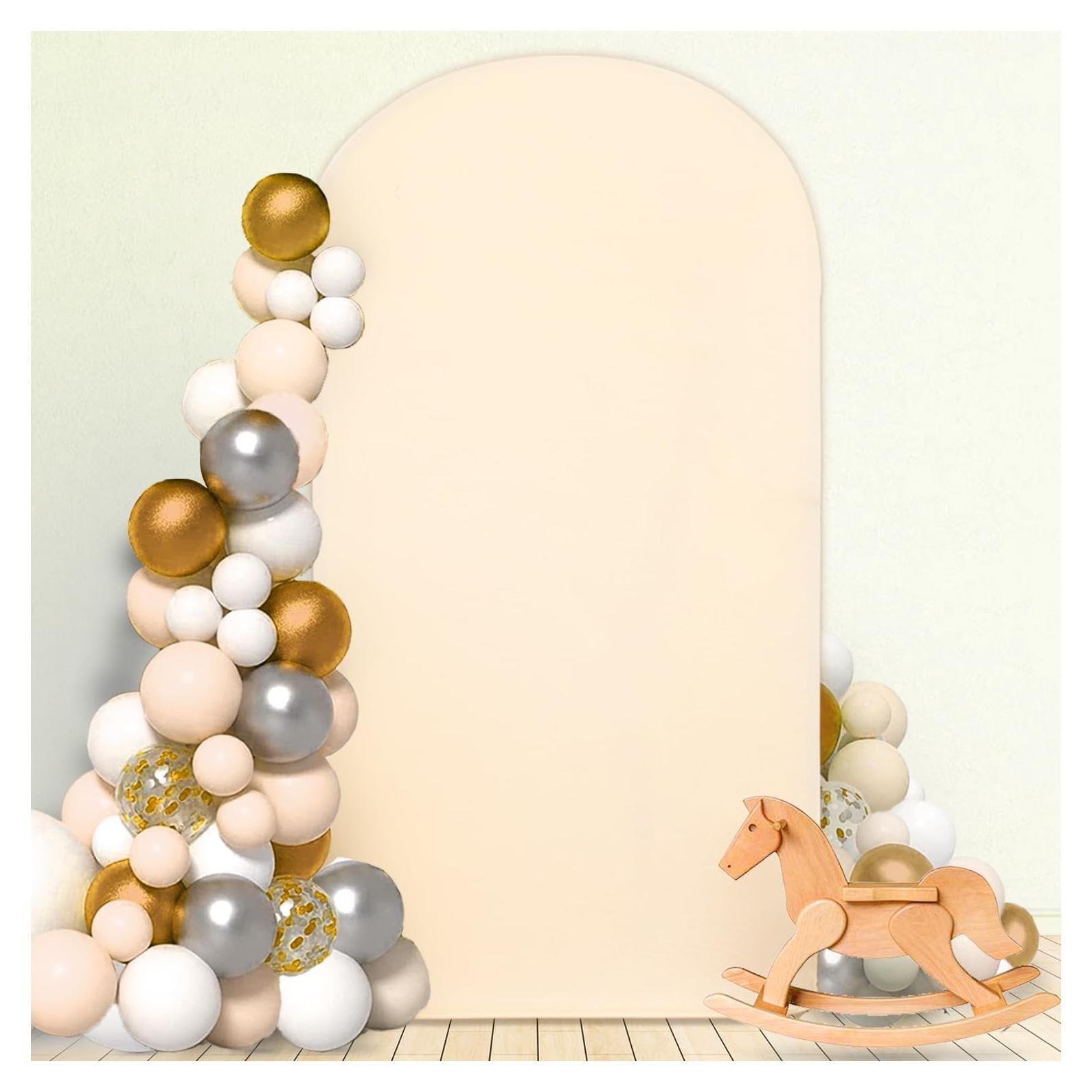 Cubierta de Arco de Spandex Beige MODFUNS 2.4m para Bodas