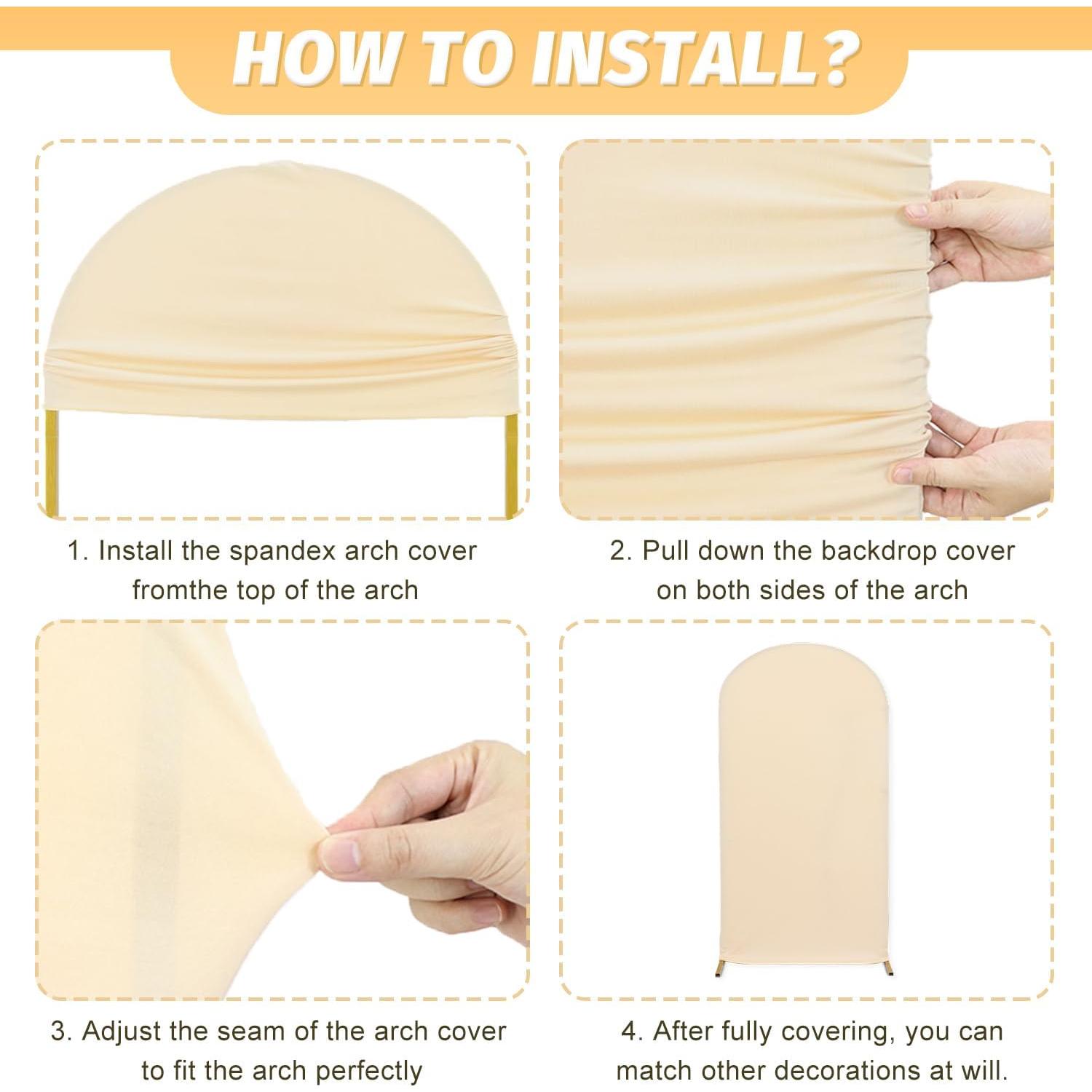 Cubierta de Arco de Spandex Beige MODFUNS 2.4m para Bodas