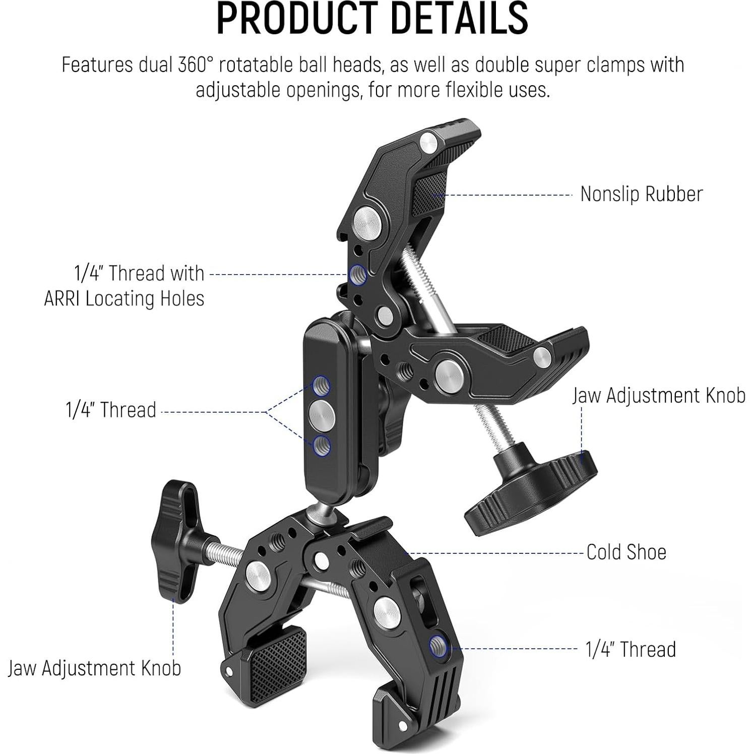 Soporte de Cámara NEEWER UA036 con Brazo Mágico y Luz RGB