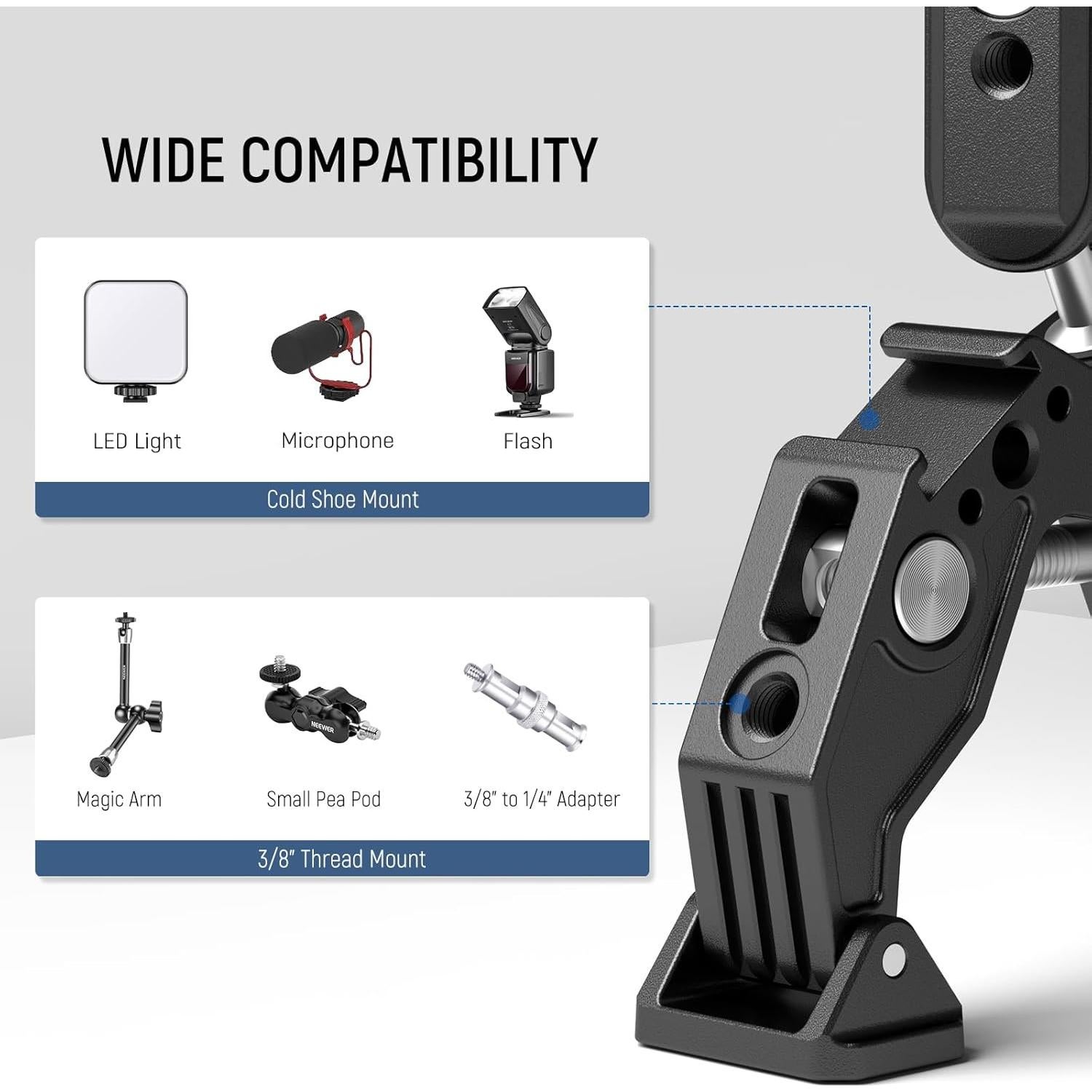 Soporte de Cámara NEEWER UA036 con Brazo Mágico y Luz RGB